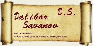 Dalibor Savanov vizit kartica